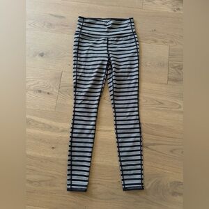 Athleta workout pants in may blue and grey strip.  XS